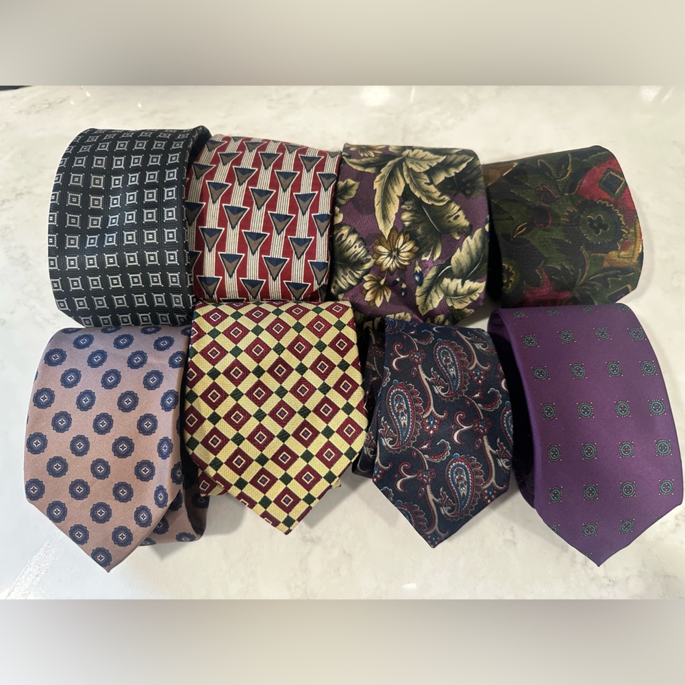 Elegant Multicolor Men's Silk  Tie Set